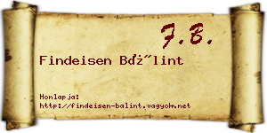 Findeisen Bálint névjegykártya